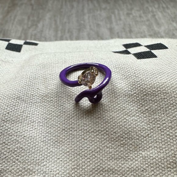 💜 Royal Purple Baby Vine Enamel Ring ✨ - Picture 4 of 14